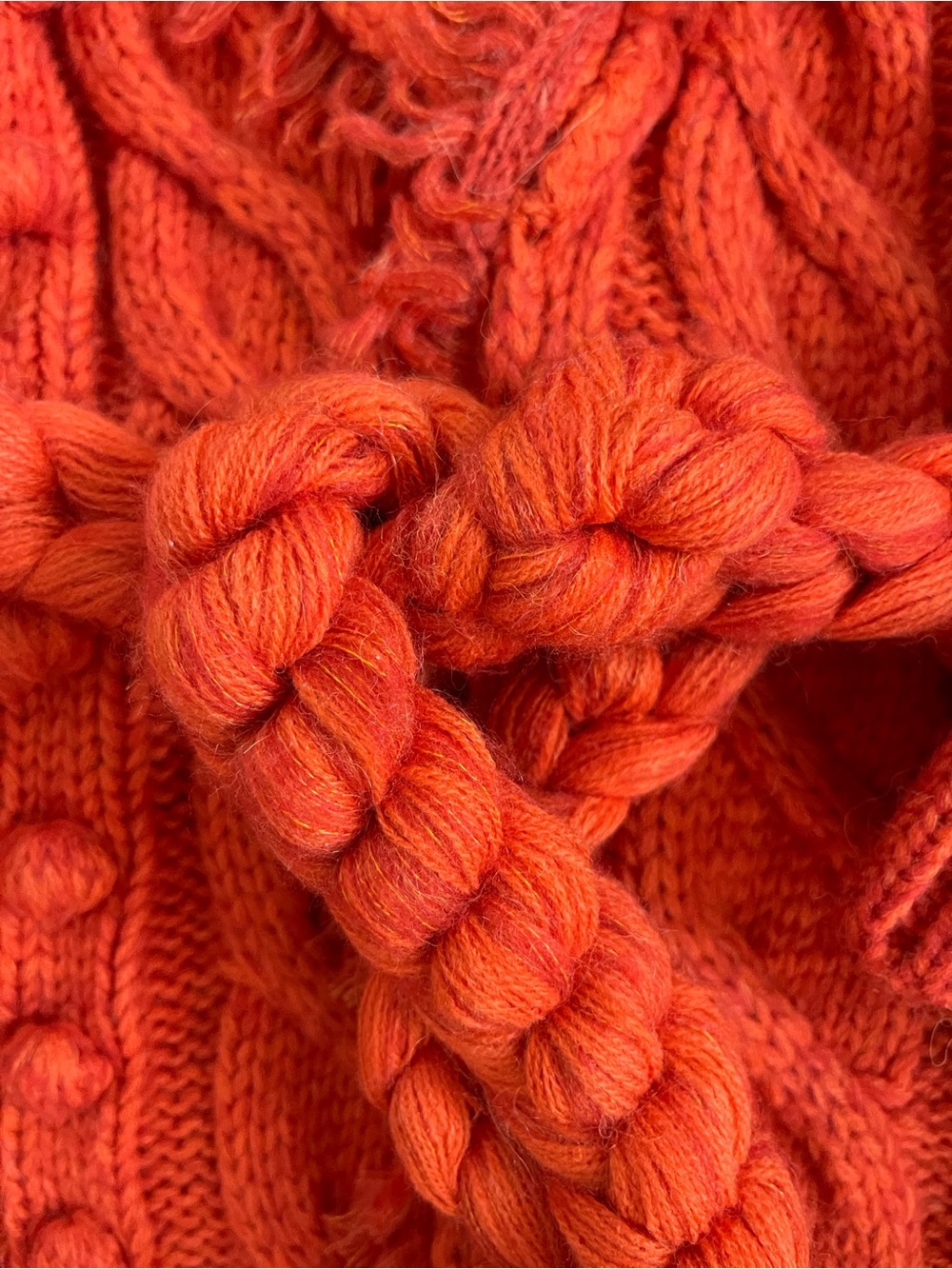 Farm Rio NWT Orange Braided Knit Cardigan (Small) Fit seems closer to Medium - Picture 11 of 13